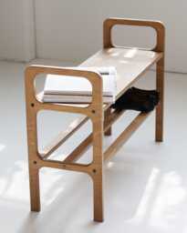 Shoe Rack Bench, Wooden Organizer With Seat, Mid Century Modern Entryway Custom Size
