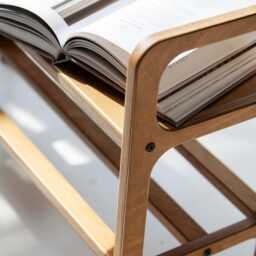 Shoe Rack Bench, Wooden Organizer With Seat, Mid Century Modern Entryway Custom Size - thumbnail 3