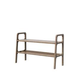 Shoe Rack Bench, Wooden Organizer With Seat, Mid Century Modern Entryway Custom Size - thumbnail 4