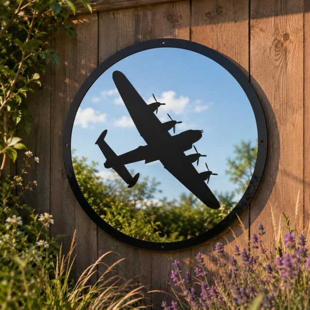 Lancaster Bomber Garden Mirror, Raf Aviation Wall Art, Aircraft Memorial Gift, Outdoor Acrylic Decor - image 1