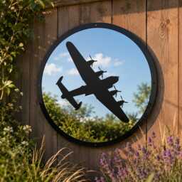 Lancaster Bomber Garden Mirror, Raf Aviation Wall Art, Aircraft Memorial Gift, Outdoor Acrylic Decor - thumbnail 1