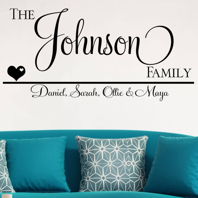 Personalised Wall Sticker Family Vinyl Decal Transfer Name Surname Livingroom Hallway Kitchen Dining Room - image 1
