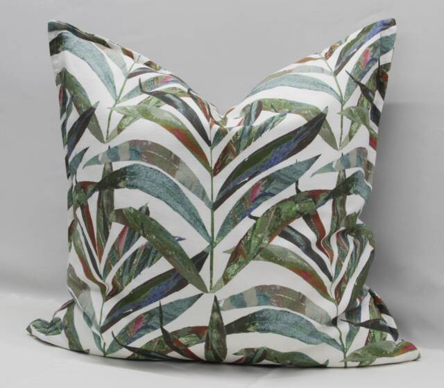 Pillow Cover With Tropical Palm Leaves in Different Shades Of Green - image 1