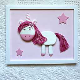 Handmade Stone Unicorn Wall Art, Lake Ontario Pebble Art - thumbnail 3
