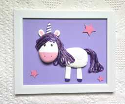 Handmade Stone Unicorn Wall Art, Lake Ontario Pebble Art - thumbnail 1
