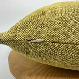 Yellow Linen Pillow Cover With Green Pipping, Citron Decorative Cover, Lime Pillowcase, Throw Pillows - thumbnail 4