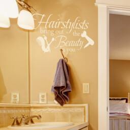 Hairstylists Bring Beauty, Vinyl Wall Lettering, Decals, Hairdresser Decal - 134 - thumbnail 2