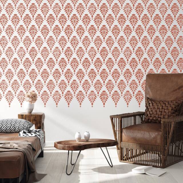 Stencil For Walls Indore Indian Stencil Damask Wall For Painting Diy Decor Reusable - image 1