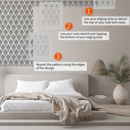 Stencil For Walls Indore Indian Stencil Damask Wall For Painting Diy Decor Reusable - thumbnail 3