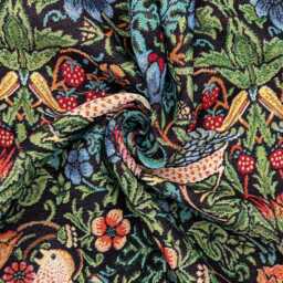 Custom Made William Morris Strawberry Thief Black Blackout/Lining Curtains 3 - thumbnail 3