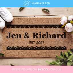 Custom Couple Welcome Doormat - Personalized Mat Housewarming Gift New Home Family Name Farmhouse Couples - thumbnail 1