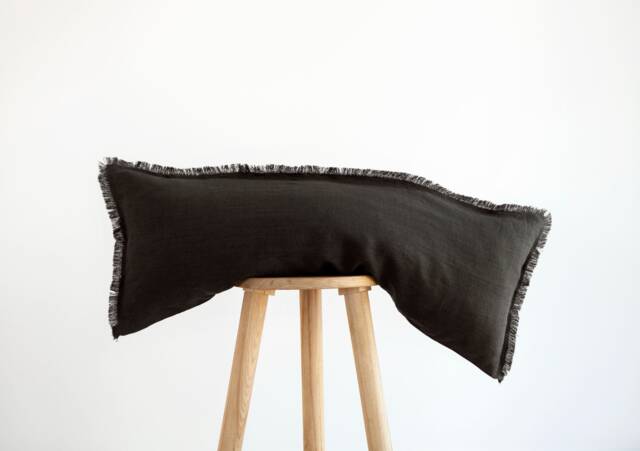 Long Black Lumbar Pillow Cover, Throw Pillow, Pillowcase in Custom Size - image 1