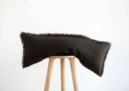 Long Black Lumbar Pillow Cover, Throw Pillow, Pillowcase in Custom Size - thumbnail 1