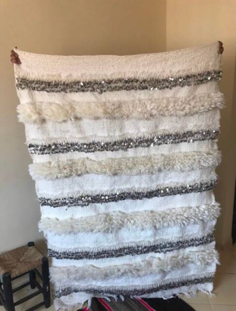 Free Shipping Worldwide/Handira - Wedding Blanket Moroccan Throw Wedding Gift/ Sequins Blankets/ Blankets - image 1
