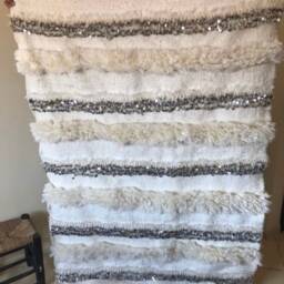 Free Shipping Worldwide/Handira - Wedding Blanket Moroccan Throw Wedding Gift/ Sequins Blankets/ Blankets - thumbnail 2