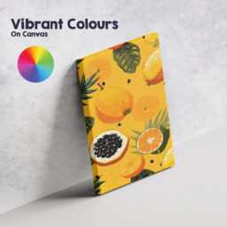 Bright Tropical Citrus Papaya Orange Fruit Repeat Pattern Canvas Wall Art Print Decor Picture Ready To Hang - thumbnail 4