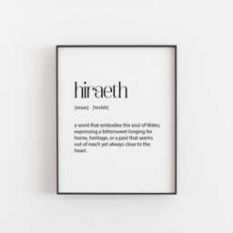 Hiraeth Welsh Definition Print - Sentimental Gift For Christmas Or Birthday Nostalgic Home Decor Wall Art Wales Poster - thumbnail 2