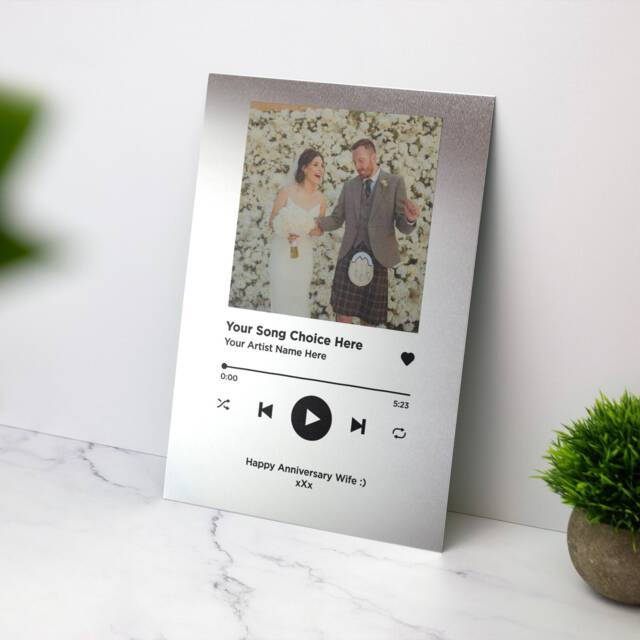 Personalised Song Plaque Metal Poster Aluminium Music Wall Art Print Any Photo/Gift - image 1