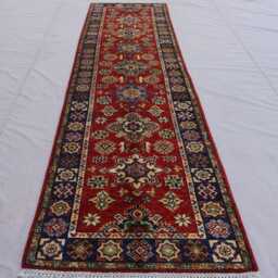10 Ft Long Rug, Bidjar Runner Hand Knotted Wool Afghan Geometric Kazak Turkmen Tribal Oriental Red Hallway - thumbnail 2