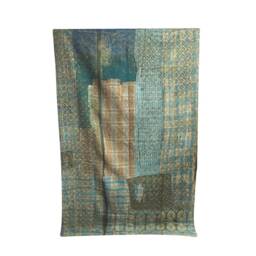 Vintage Kantha Quilt Handmade Sari Throw Blanket - 56x80 Inch - thumbnail 3