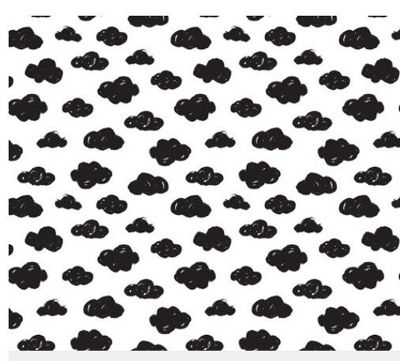Crib Sheet Clouds Crib Sheet, Baby Bedding, Modern Nursery, Monochrome Accessory