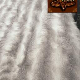 Luxury Faux Fur Bed Spread - Arctic Wolf Comforter Throw Blanket Or Duvet Gray & White Feather Huskie Stripe - thumbnail 2