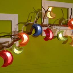 Moon-Shaped String Lights For Children's Rooms - Individual Color Selection Various Designs - thumbnail 3