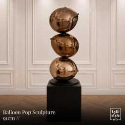 Bronze Chrome Balloon Decor - Sculpture Pop Art Statue Contemporary Statement Ornament - thumbnail 3