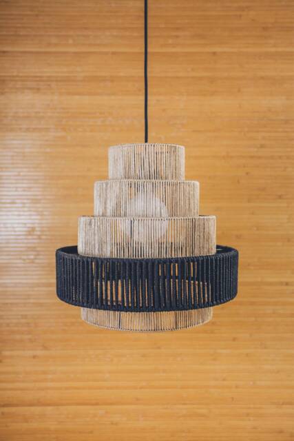 Handmade Farmhouse Chandelier, Jute Rope Ceiling Pendant Light - image 1