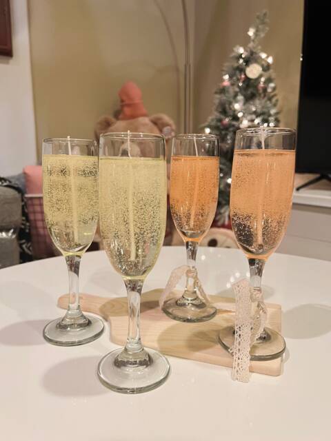 Champagne Gel Wax Candle Handmade Party Decor - image 1