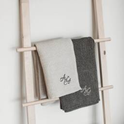 Monogrammed Waffle Linen Towel Personalized Bath & Spa Gift - thumbnail 3