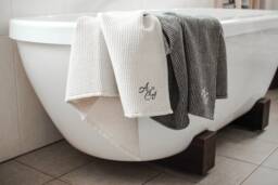 Monogrammed Waffle Linen Towel Personalized Bath & Spa Gift - thumbnail 1