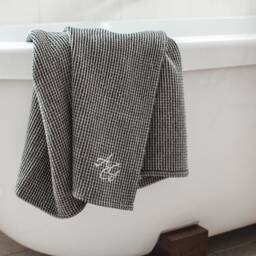 Monogrammed Waffle Linen Towel Personalized Bath & Spa Gift - thumbnail 2