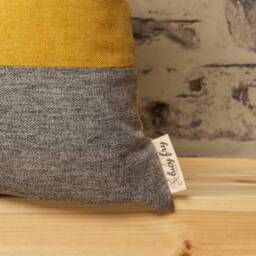 Mustard Gold & Grey Stripe Cushion Cover Boho Chic Pillow - thumbnail 3
