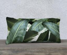 Banana Palm, Swaying Palm Lumbar Throw Pillow, Canvas Or Velveteen Boho 24X12In, 18X18In 22 X 22In, Decorative Cushion Bed Pillow