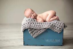 Gray Chunky Baby Blanket Newborn Photography Prop