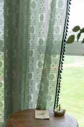 3 Colours Custom Voile Curtain Polyester Lace Sheer - thumbnail 1