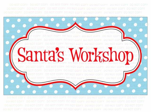 Santas Workshop Wreath Sign, Xmas Wreath Sign, Christmas Sign Uk, Metal Xmas Attachment - image 1