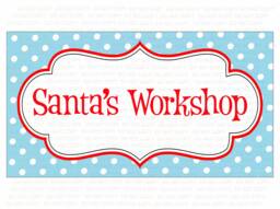 Santas Workshop Wreath Sign, Xmas Wreath Sign, Christmas Sign Uk, Metal Xmas Attachment - thumbnail 1