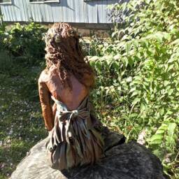 The Dreamer Sculpture Emerald Green Paverpol Female Figure. Made To Order - thumbnail 4