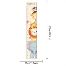 Personalized Wooden Growth Chart Ruler - Nursery Wall Decor Kids Height Baby Shower Gift Birthday Playroom Decoration - thumbnail 2