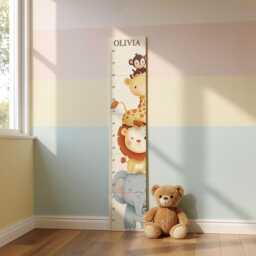 Personalized Wooden Growth Chart Ruler - Nursery Wall Decor Kids Height Baby Shower Gift Birthday Playroom Decoration - thumbnail 1