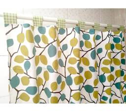 Cafe Curtain Window Valance/Window Treatment Topper/Kitchen/Kids Nursery, Children Playroom Bathroom PanelTree Leaf Teal, Free Gift
