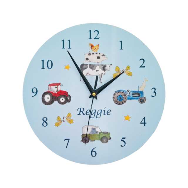 Personalized Farm Animals Wall Clock - Nursery Decor, Kids - image 1