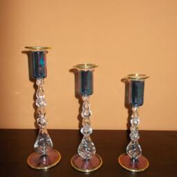 Purple Handmade Candle Holder Set Of 3 - thumbnail 4