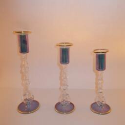Purple Handmade Candle Holder Set Of 3 - thumbnail 3
