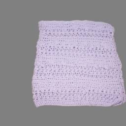 Crochet Lavender Baby Blanket, Lilac Afghan, Newborn Gift - thumbnail 3