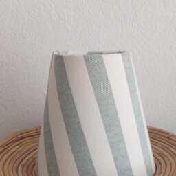 Linen Green Stipes Candle Clip Lampshade - thumbnail 3