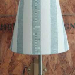 Linen Green Stipes Candle Clip Lampshade - thumbnail 2
