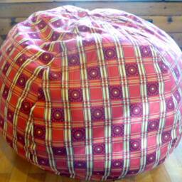 Red & Yellow Plaid Bean Bag Chair Cover, Etsy Kids, Gifts Under 75 - thumbnail 2